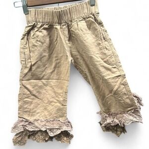 Vintage Matilda Jane lace ruffle pants in brown size 8 (m6)